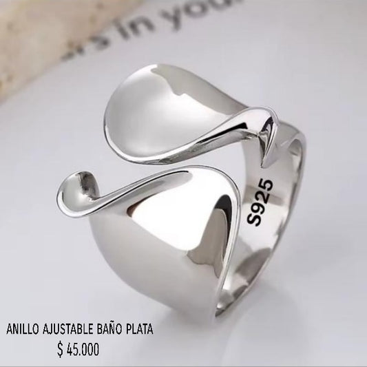 Anillo ajustable baño plata