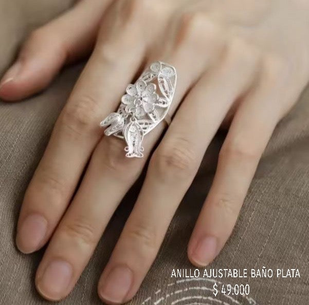 Anillo ajustable baño plata