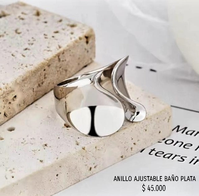 Anillo ajustable baño plata