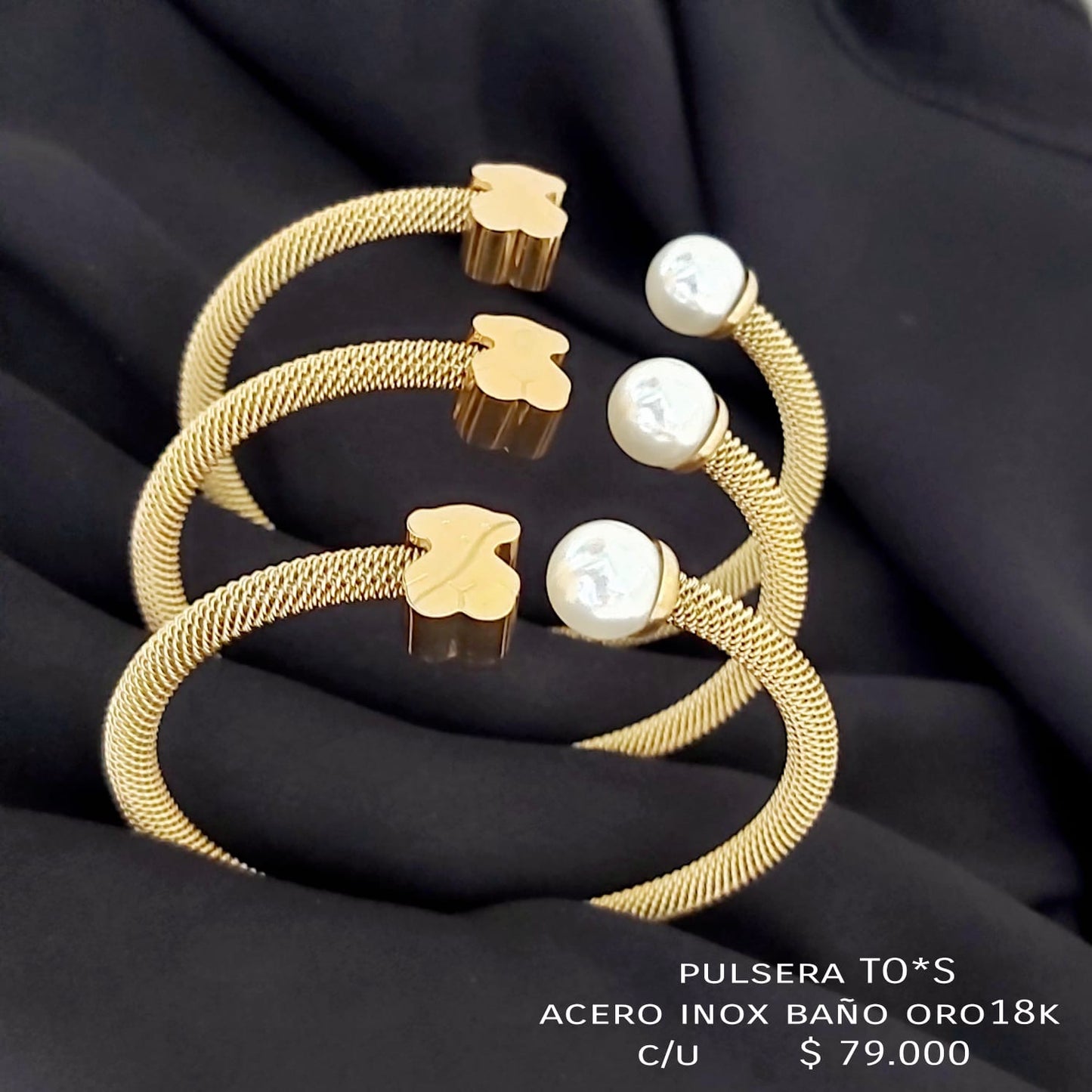 Pulsera TO*S acero inox baño oro 18k