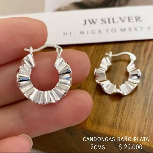 Aretes baño plata
