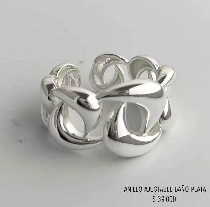 Anillo ajustable baño plata