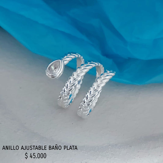 Anillo ajustable baño plata