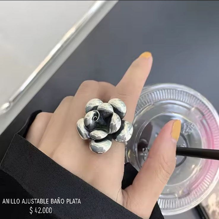 Anillo ajustable baño plata