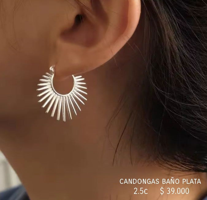 Aretes baño plata