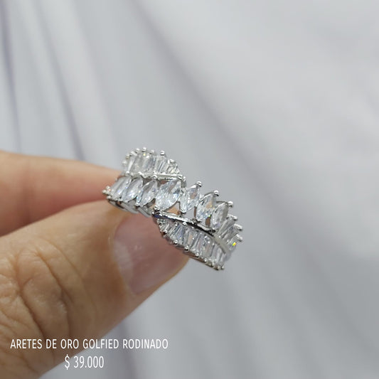 Anillo de oro golfield rodinado