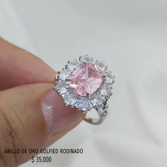 Anillo de oro golfield rodinado