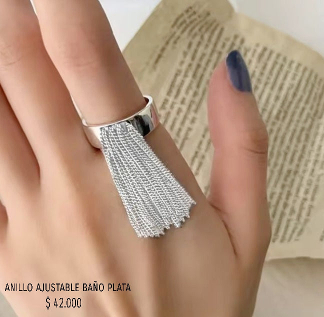 Anillo ajustable baño plata