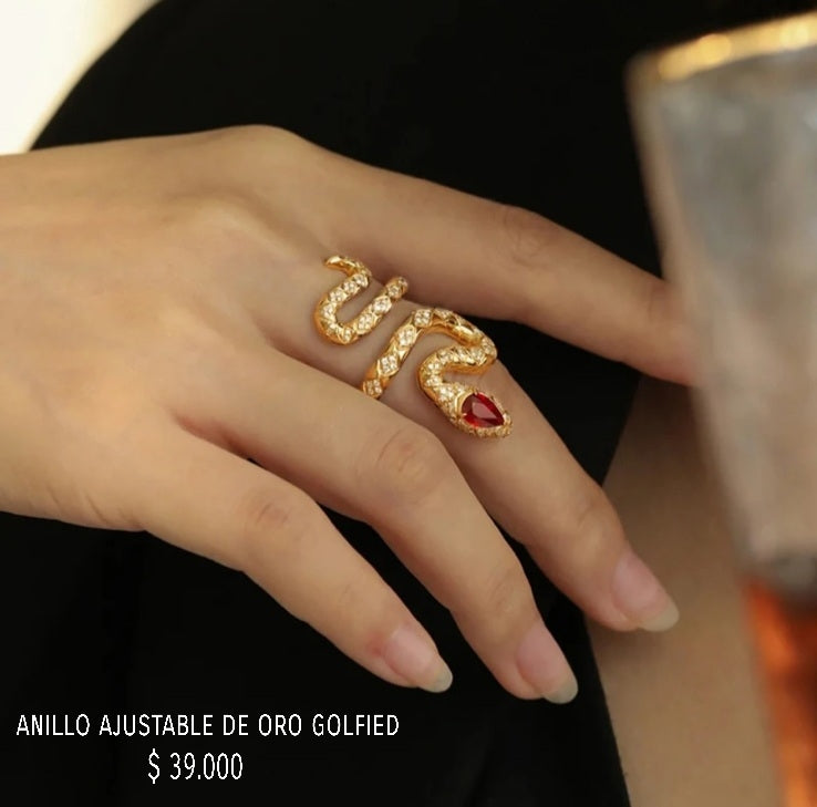 Anillo de oro golfield rodinado
