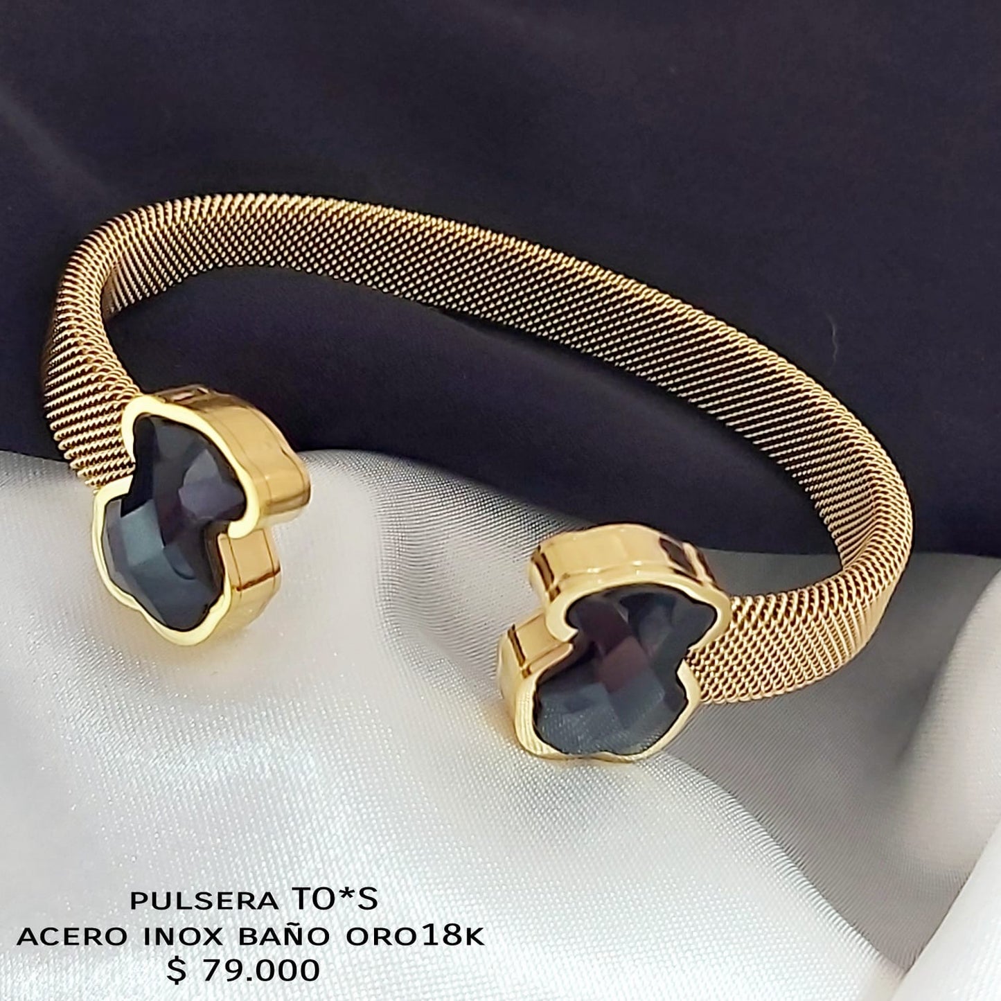 Pulsera TO*S acero inox baño oro 18k