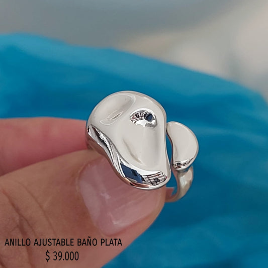 Anillo ajustable con baño plata925