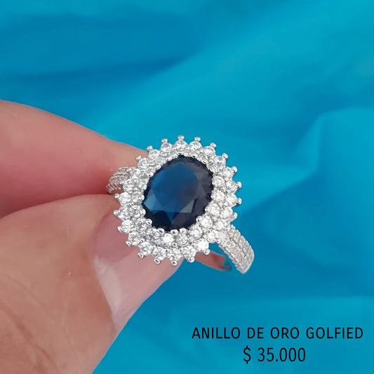 Anillo golfield rodinado con circónes