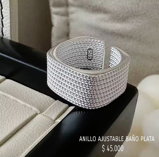 Anillo ajustable baño plata