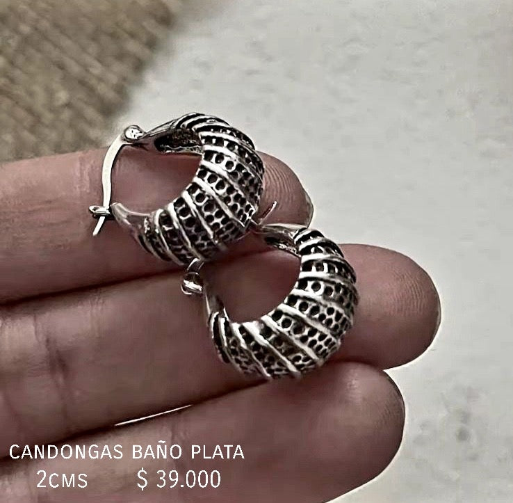 Candongas baño plata