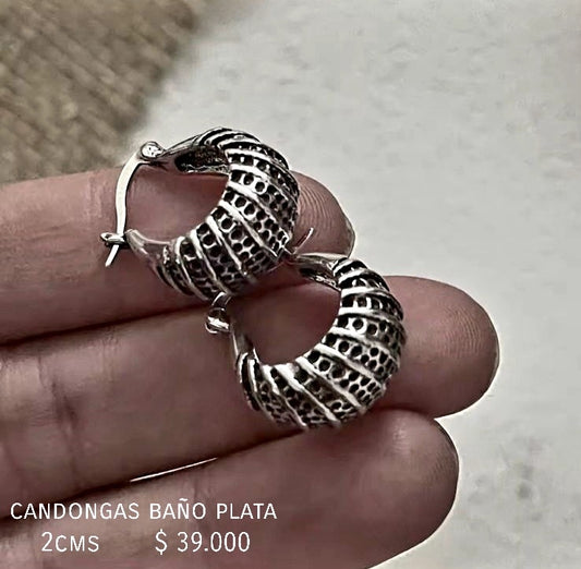 Candongas baño plata