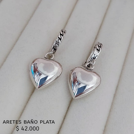 Aretes baño plata