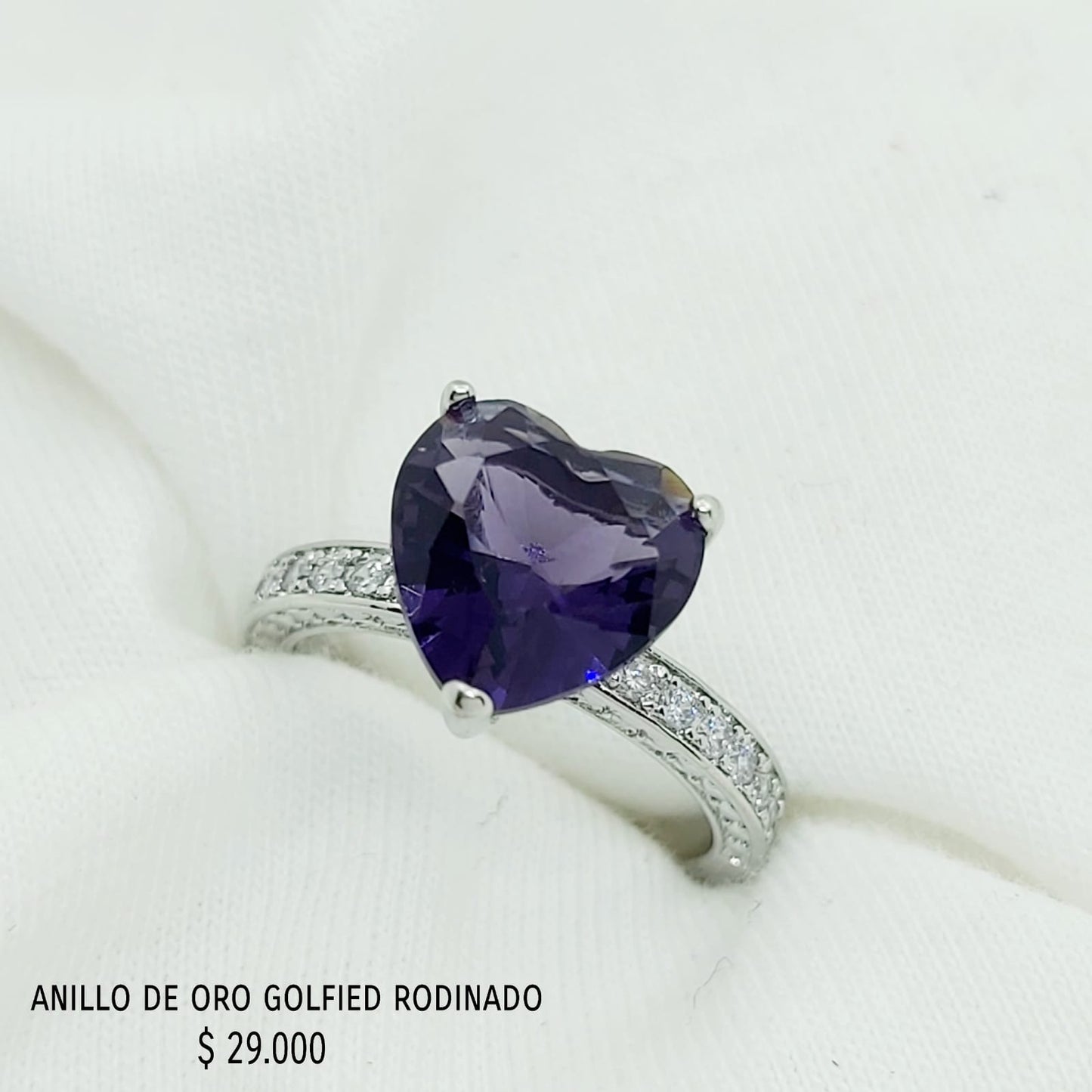 Anillo de oro golfield rodinado