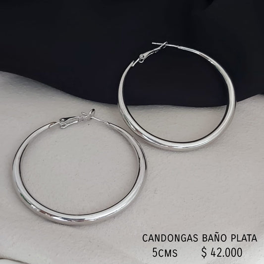 Candongas baño plata