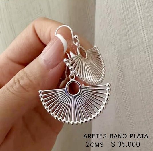 Aretes baño plata