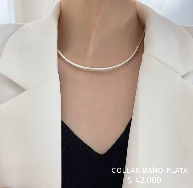 Collar baño plata