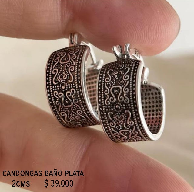 Candongas baño plata