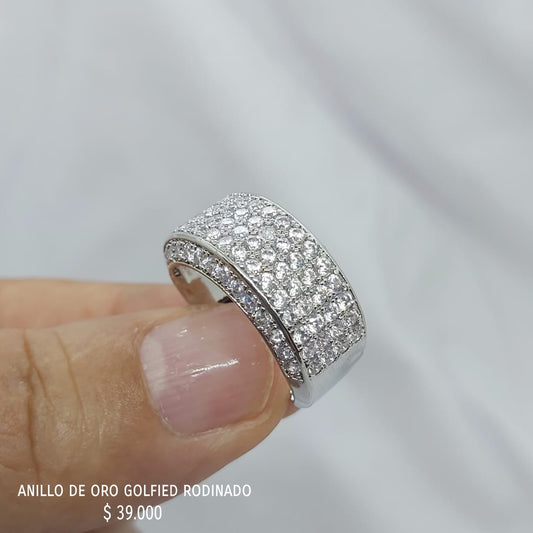 Anillo de oro golfield rodinado