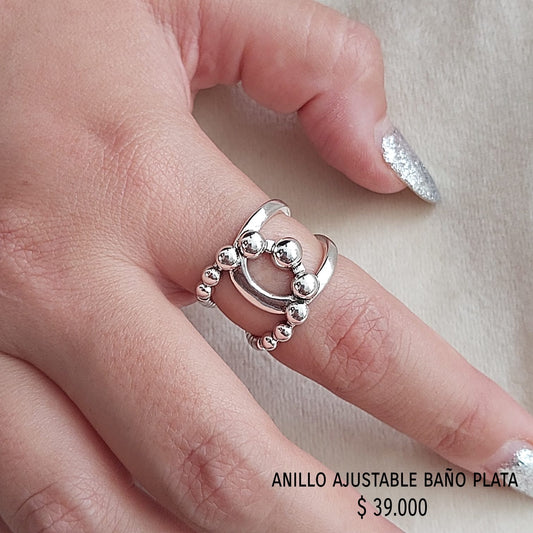 Anillo ajustable baño plata