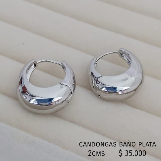 Candongas baño plata