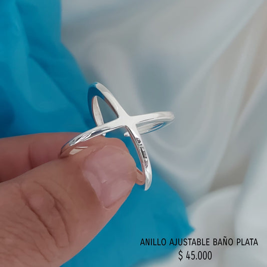 Anillo ajustable baño plata