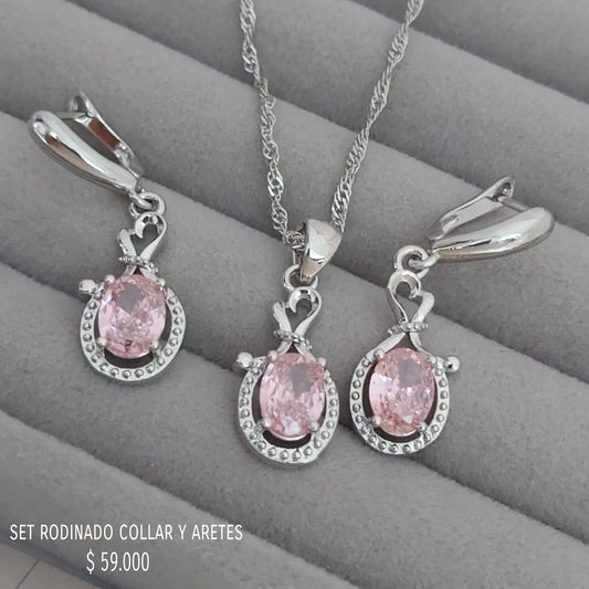 Set collar y aretes rodinados