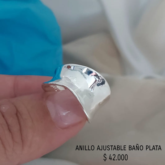 Anillo ajustable con baño plata925