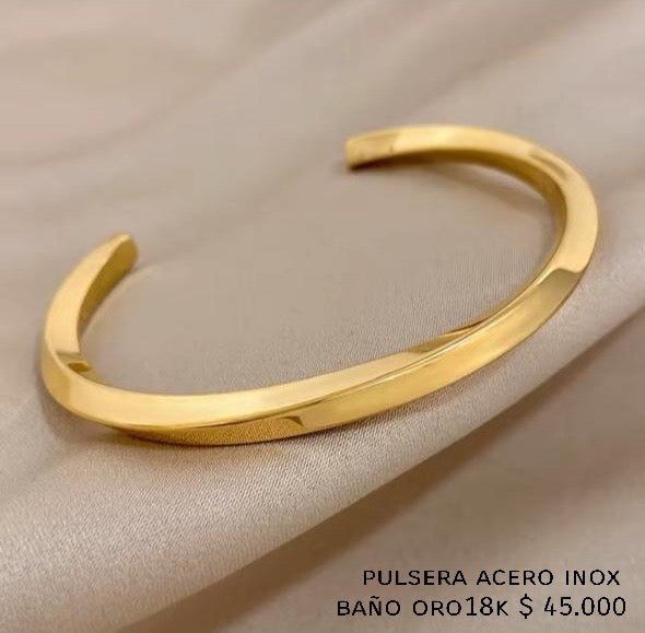 Brazalete acero inox baño oro