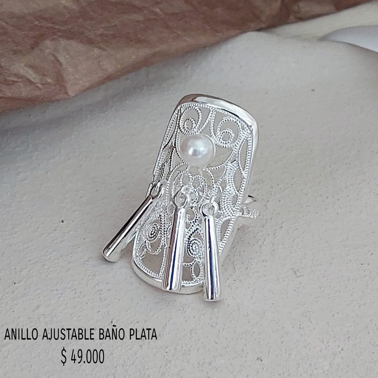 Anillo ajustable baño plata