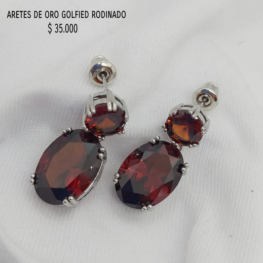 Aretes de oro golfield rodinado