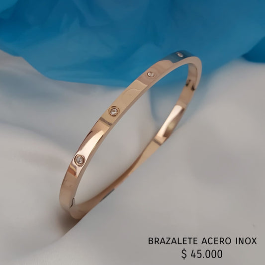 Brazalete acero inox  rosa