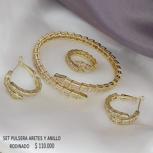 Set pulsera anillo y aretes Rodinados