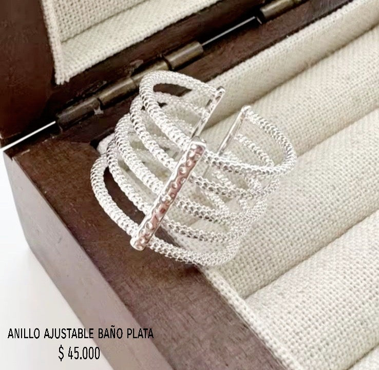 Anillo ajustable baño plata