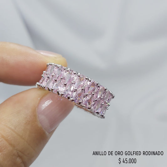 Anillo de oro golfield rodinado