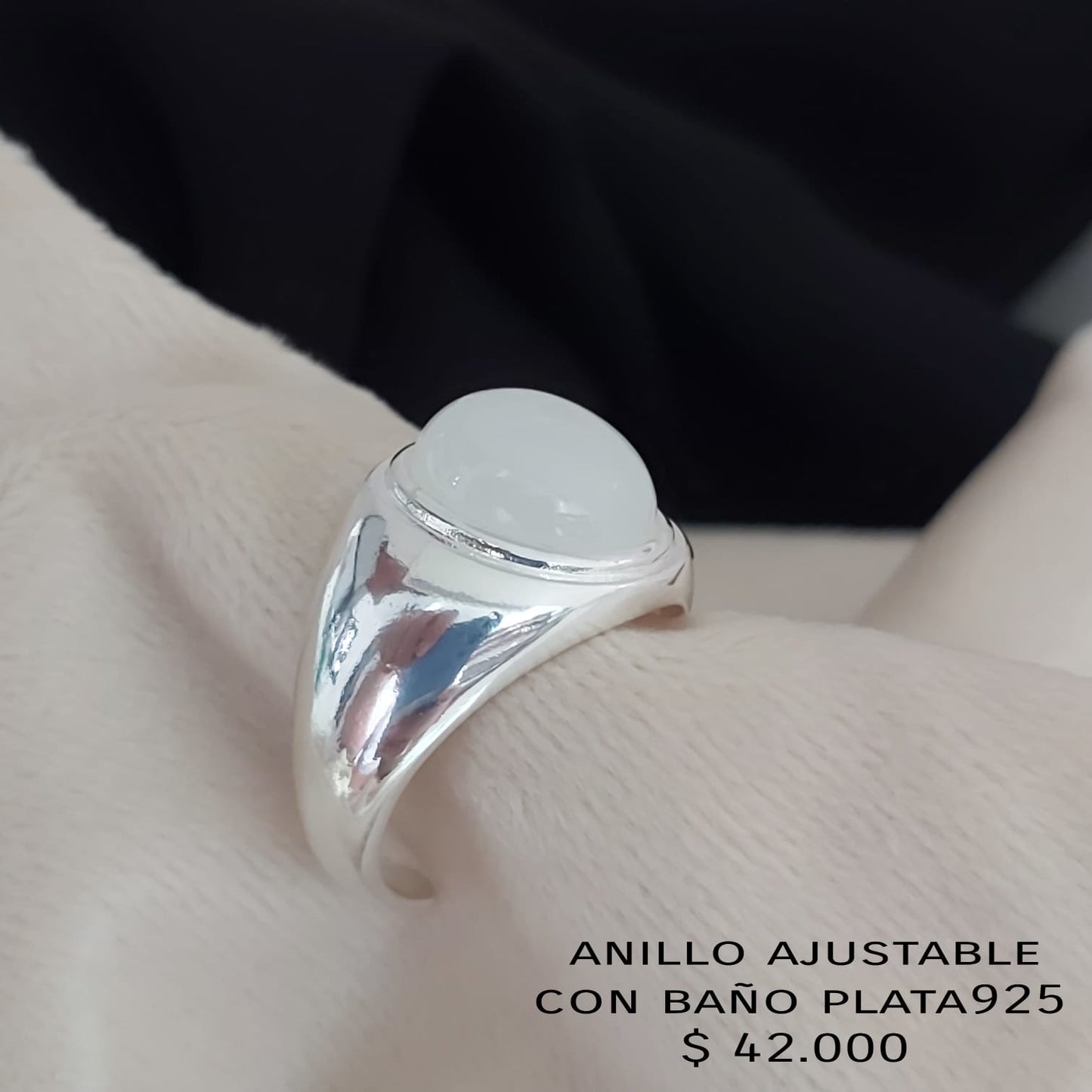 Anillo ajustable con baño plata925