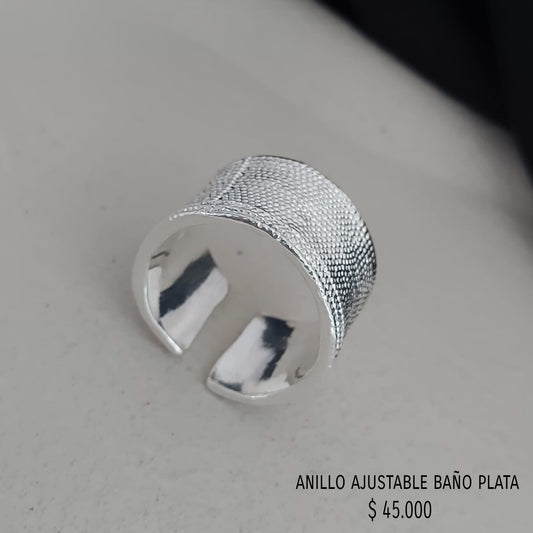 Anillo ajustable baño plata