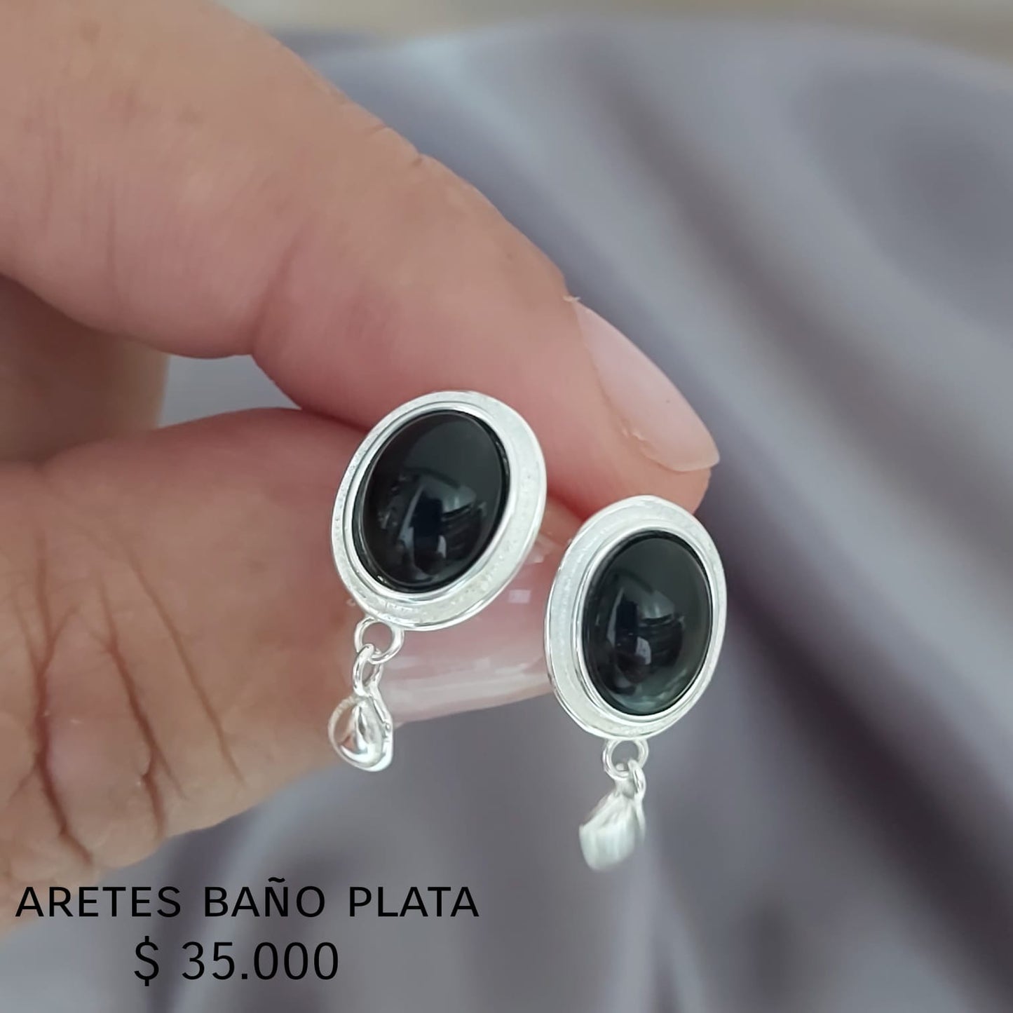 Aretes baño plata