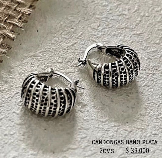 Candongas baño plata