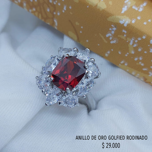 Anillo de oro golfield rodinado