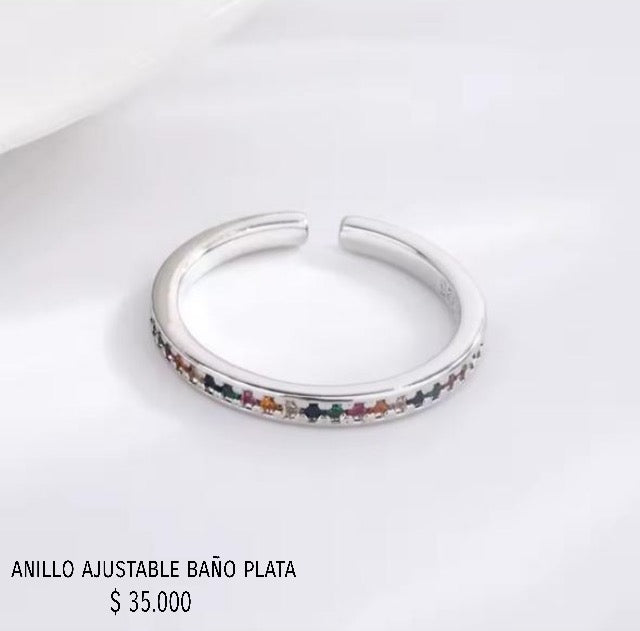 Anillo ajustable baño plata