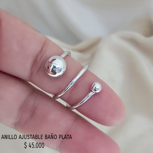 Anillo ajustable baño plata