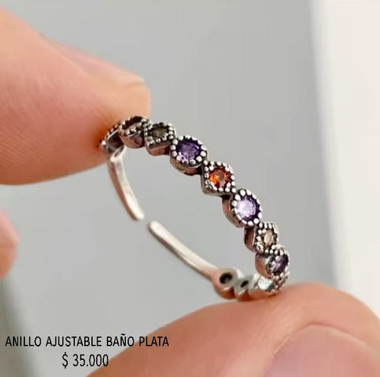 Anillo ajustable baño plata