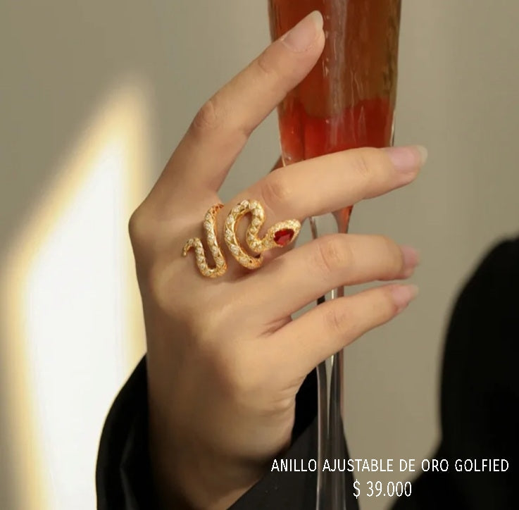 Anillo de oro golfield rodinado