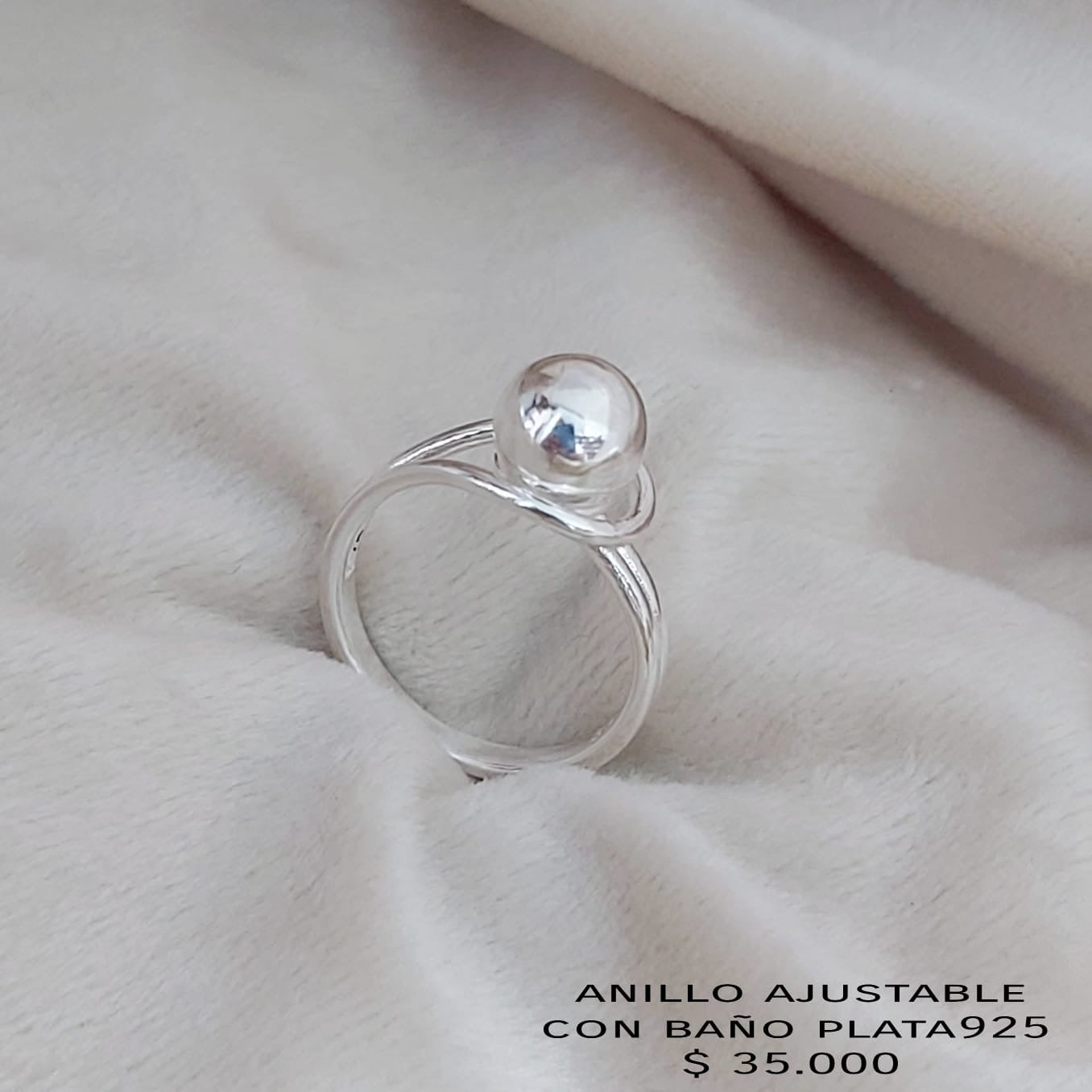 Anillo ajustable con baño de plata925