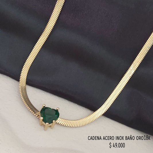 Cadena acero inox baño oro18k