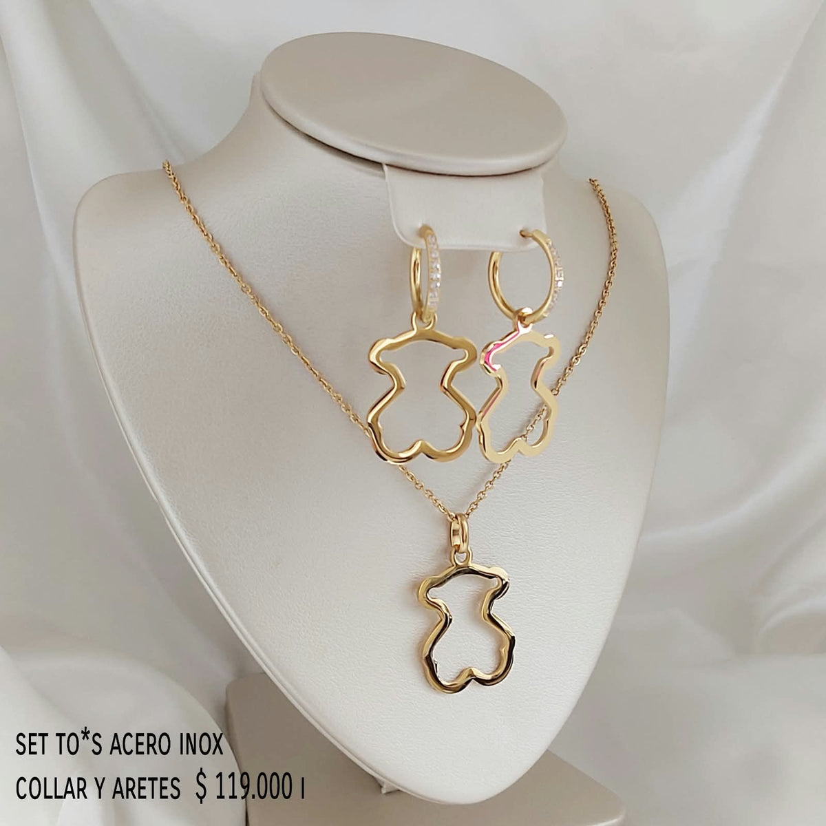 Set to*s acero inox collar y aretes